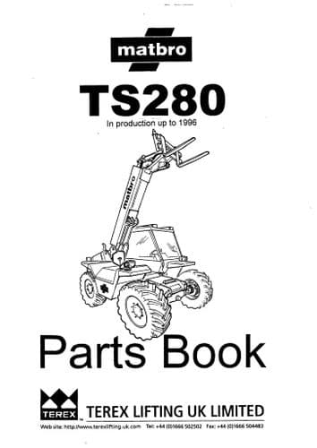 Matbro Telehandler TS280 Parts Manual