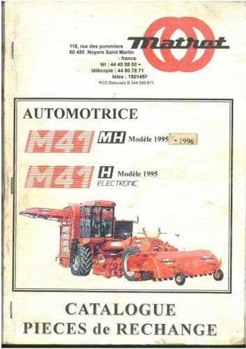 Matrot Sugar Beet Harvester M41MH & M41H Parts Manual