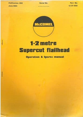 McConnel  1 - 2 Metre Supercut Flailhead - Operators Manual with Parts List