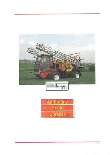 Mcconnel Airbuggy Sprayer Unit 1000 Operators Manual