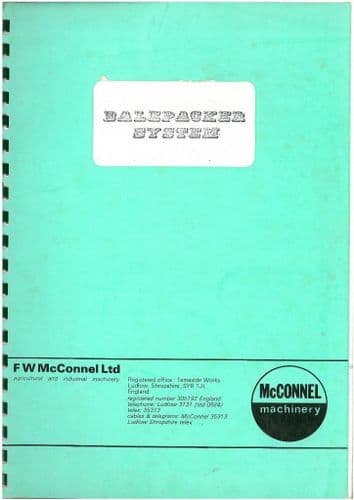 McConnel Balepacker System Operators Manual with Parts List