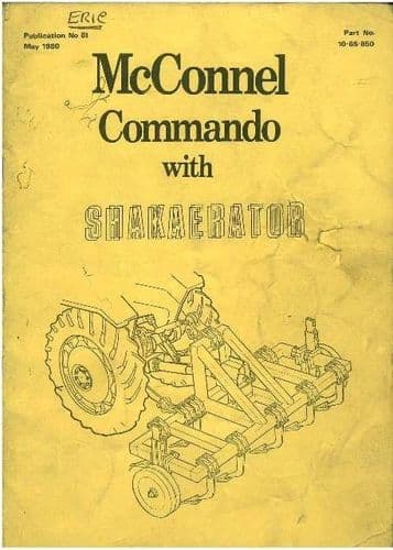 McConnel Commando with Shakaerator Operators Manual with Parts List
