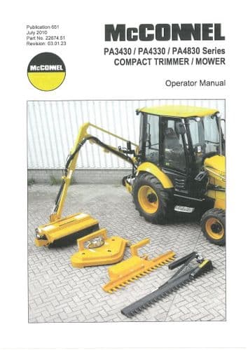 Mcconnel Compact Trimmer Mower PA3430 PA4330 PA4830 Operators Manual