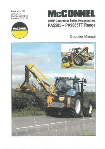 Mcconnel Contractor Hedgecutters PA5585 PA6085 PA6585 PA7085 PA7285 PA8085 PA9085 Operators Manual