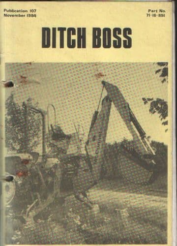 McConnel Ditch Boss Operators Manual with Parts List