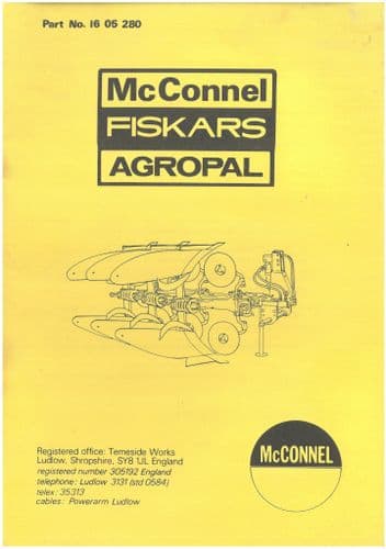 McConnel Fiskars Agropal Plough Parts Manual - ORIGINAL MANUAL