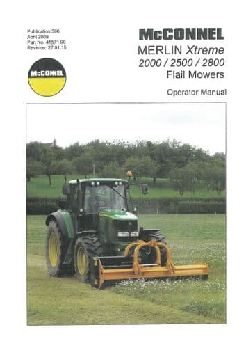 Mcconnel Flail Mower Merlin Xtreme 2000 2500 2800 Operators Manual