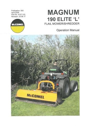 Mcconnel Flail Mower Shredder Magnum 190 Elite 'L' Operators Manual