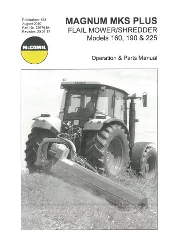 Mcconnel Flail Mower Shredder Magnum MKS Plus 160 190 225 Operators and Parts Manual