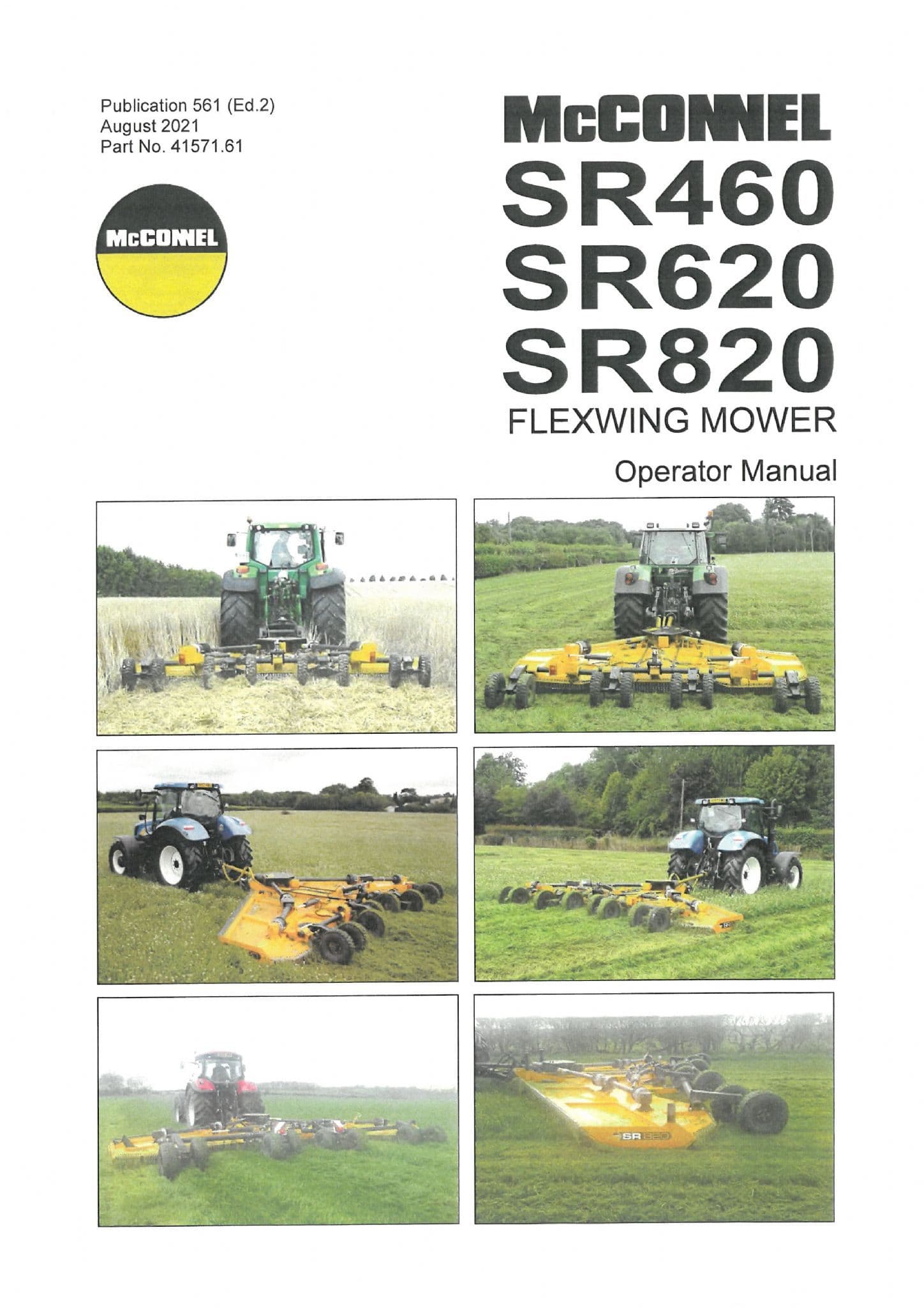 Mcconnel Flexwing Mower SR460 SR620 SR820 Operators Manual