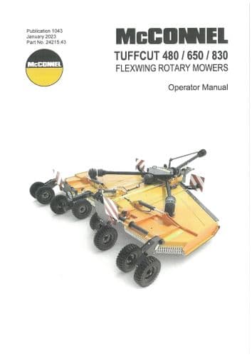Mcconnel Flexwing Rotary Mower Tuffcut 480 650 830 Operators Manual