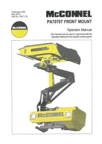 Mcconnel Front Mount PA7070T Operators Manual
