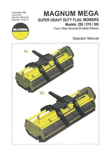 Mcconnel Front & Rear Mounted Shredder Super Heavy Duty Flail Mower 250 270 300 Operators Manual