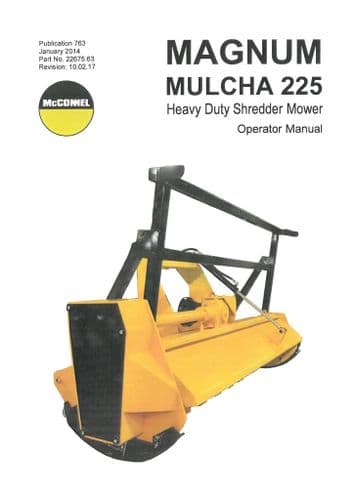 Mcconnel Heavy Duty Shredder Mower Magnum Mulcha 225 Operators Manual