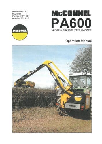 Mcconnel Hedge and Grass Cutters PA600 Operators Manual