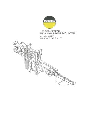 Mcconnel Hedgecutter Mid and Front Mounted Mk I, IA, II, III, IIIA, IV Ops and Parts Manual