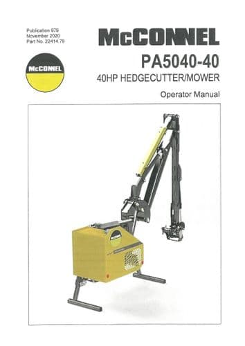 Mcconnel Hedgecutter Mower 40HP PA5040-40 Operators Manual