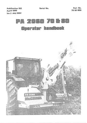 Mcconnel Hedgecutter PA2060  PA2070 PA2080 Operators Manual