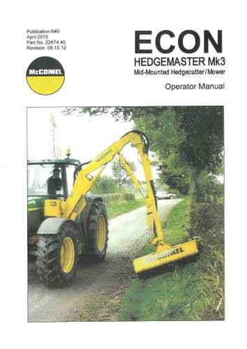 Mcconnel Hedgemaster Mid Mounted Hedgecutter Mower Mk3 Operators Manual