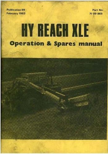McConnel Hedgetrimmer Hy Reach XLE Operators Manual with Parts Manual