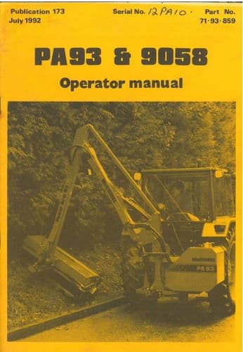 McConnel Hedgetrimmer PA93 & 9058 Operators Manual