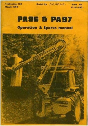 McConnel Hedgetrimmer PA96 & PA97 Operators Manual with Parts List