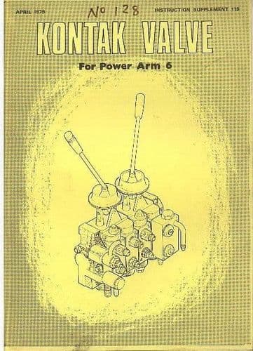 McConnel Kontak Valve for Power Arm 6 Operators Manual with Parts List