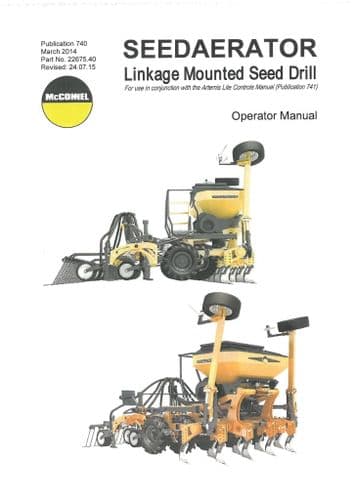 Mcconnel Linkage Mounted Seed Drill Seedaerator Operators Manual