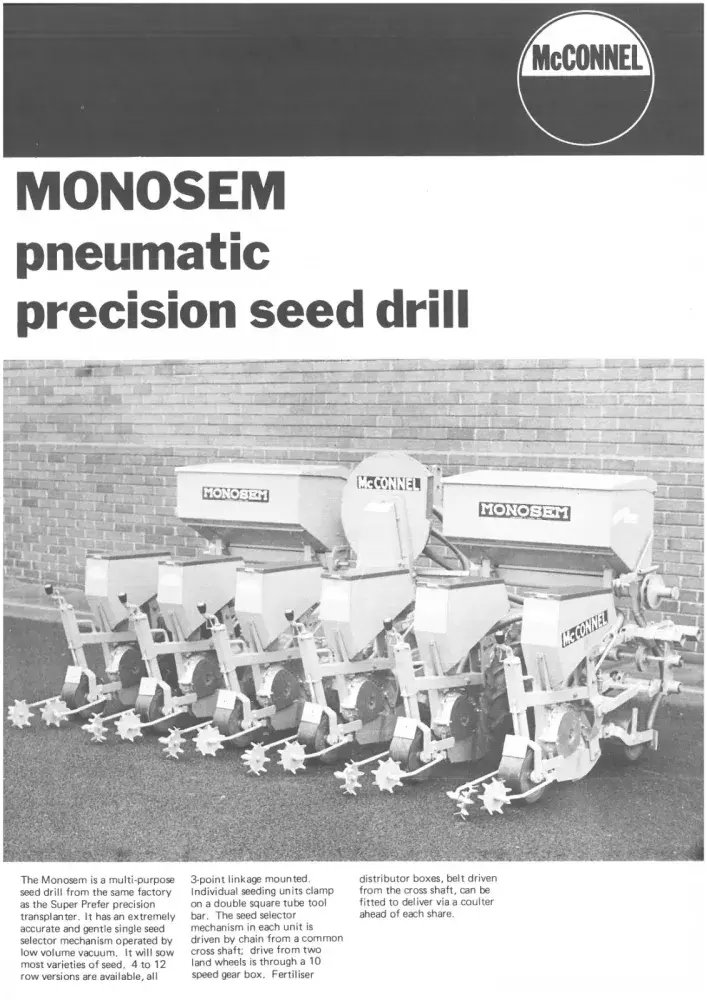 McConnel Monosem Precision Seed Drill Brochure