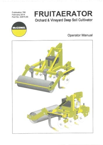 Mcconnel Orchard & Vineyard Deep Soil Cultivator Fruiterator Operators Manual