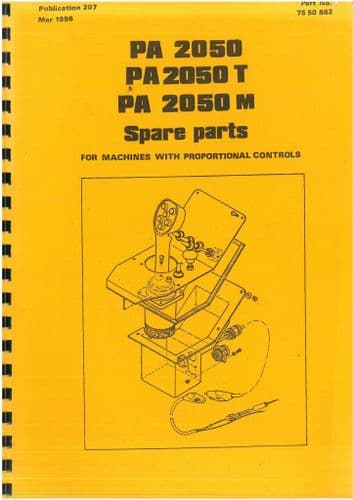 McConnel PA2050 PA2050T PA2050M Proportional Controls Parts Manual - 2050 T M