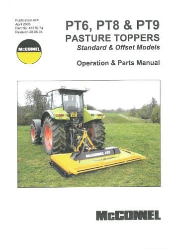 Mcconnel Pasture Topper Standard and Offset PT6 PT8 PT9 Operators and Parts Manual