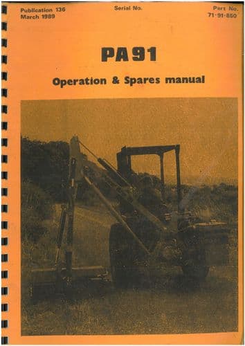 McConnel  Power Arm Hedgetrimmer PA 91 Operators Manual & Parts List - PA91