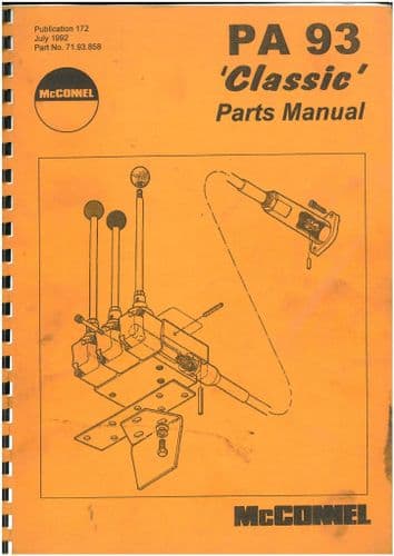 McConnel Power Arm Hedgetrimmer PA 93  'Classic' Parts Manual - PA93