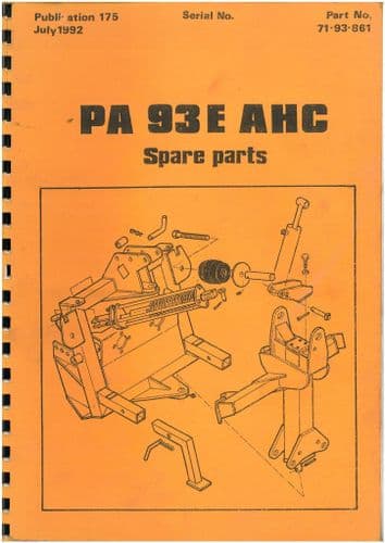 McConnel  Power Arm Hedgetrimmer PA 93E AHC Parts Manual