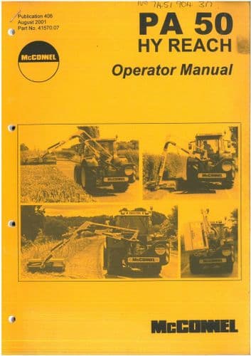 McConnel Power Arm PA50 HY Reach Operators Manual