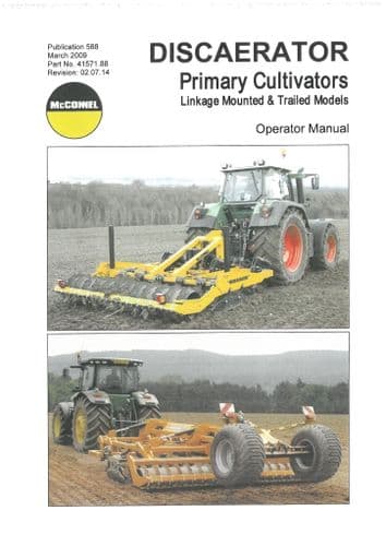 Mcconnel Primary Cultivator Linkage Mounted & Trailed Operators Manual