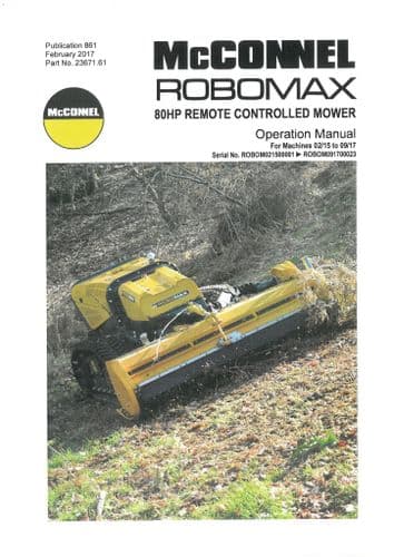 Mcconnel Remote Controlled Mower Robomax Operators Manual