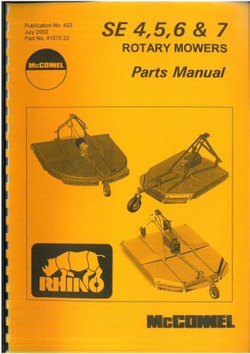 McConnel Rhino Rotary Mowers SE 4, 5 ,6, 7 Parts Manual