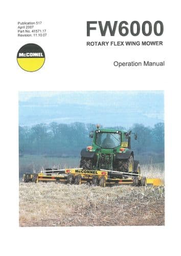 Mcconnel Rotary Flex Wing Mower FW6000 Operators Manual