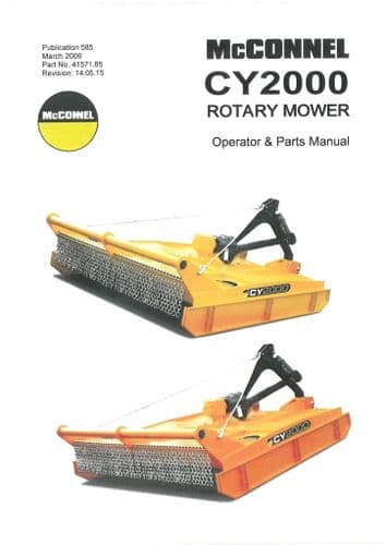 Mcconnel Rotary Mower CY2000 Operators and Parts Manual