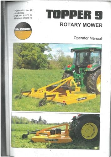 McConnel Rotary Mowers Topper 9 Operators Manual - ORIGINAL