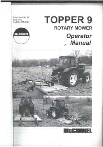 McConnel Rotary Mowers Topper 9 Operators Manual