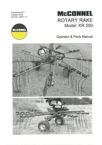 Mcconnel Rotary Rake KR250 Operators and Parts Manual