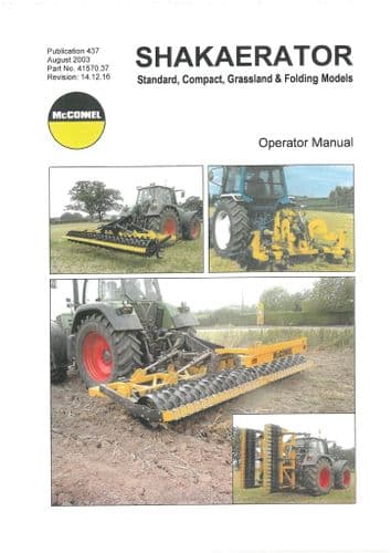 Mcconnel Shakarator Standard, Compact, Grassland and Folding Operators Manual