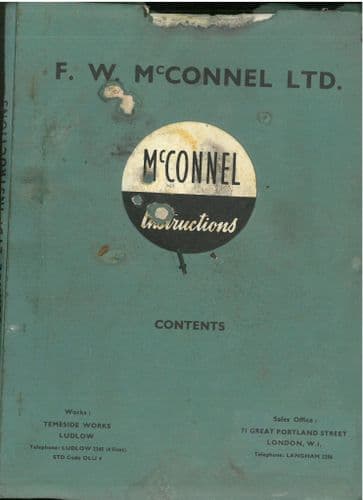 McConnel Shapesaw No.ISM No.ISH Operators Manual & Parts List
