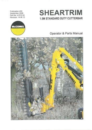 Mcconnel Sheartrim 1.5m Standard Duty Cutter Bar Operators and Parts Manual