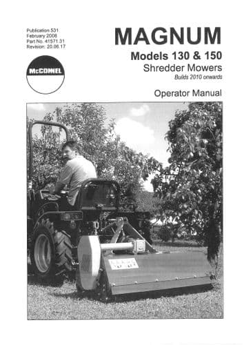 Mcconnel Shredder Mower Magnum 130 & 150 Operators Manual