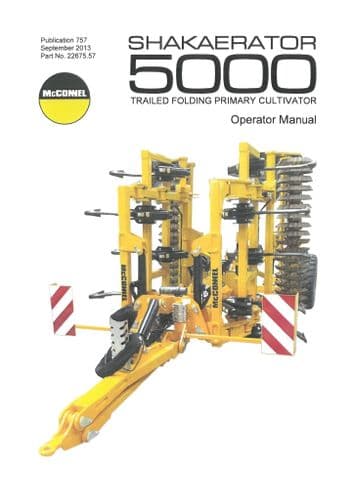 Mcconnel Trailed Folding Primary Cultivator Shakarator 5000 Operators Manual