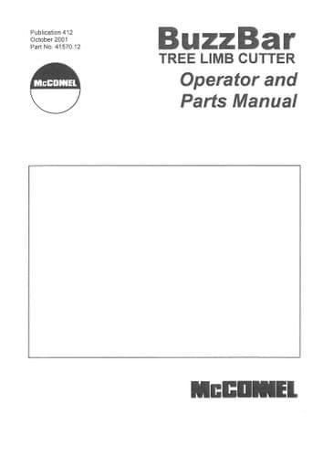 Mcconnel Tree Limb Cutter Operators and Parts Manual